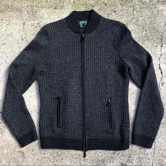 Lauren Ralph Lauren Sweaters - LRL 100% Lambswool Houndstooth full zip Cardigan M